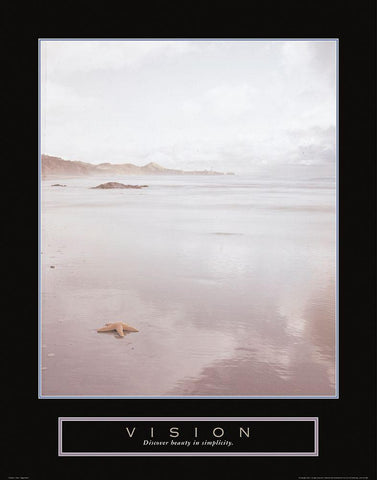 Vision - Beach White Modern Wood Framed Art Print with Double Matting by Frontline