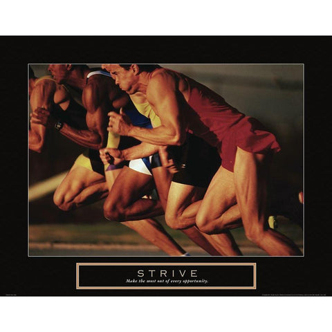 Strive - Track Race Gold Ornate Wood Framed Art Print with Double Matting by Frontline