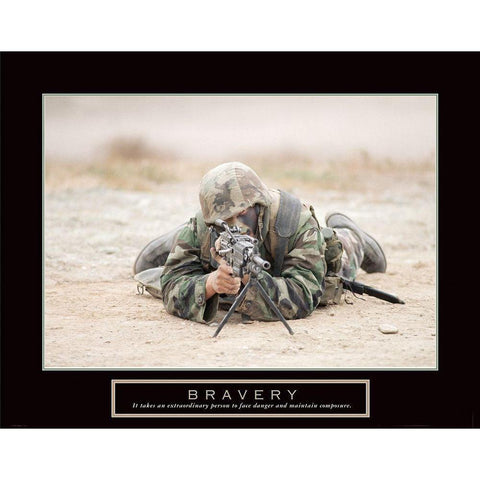 Bravery - Sniper White Modern Wood Framed Art Print by Frontline