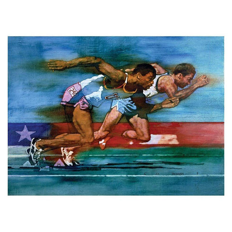 Olympic Track White Modern Wood Framed Art Print by Frontline