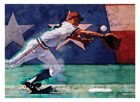 Olympic Baseball Black Ornate Wood Framed Art Print with Double Matting by Frontline