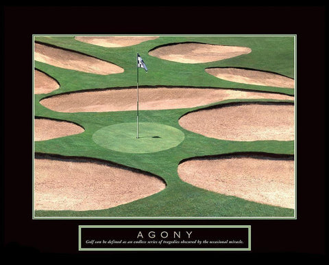 Agony - Golf Traps Black Ornate Wood Framed Art Print with Double Matting by Frontline