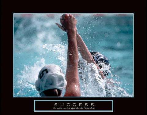 Success - Swimming Black Ornate Wood Framed Art Print with Double Matting by Frontline