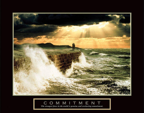 Commitment - Couple Black Ornate Wood Framed Art Print with Double Matting by Frontline