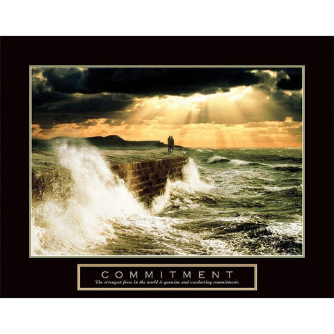 Commitment - Couple Gold Ornate Wood Framed Art Print with Double Matting by Frontline