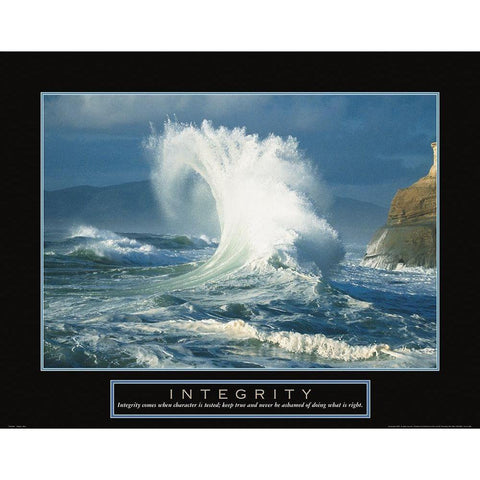 Integrity - Wave Gold Ornate Wood Framed Art Print with Double Matting by Frontline