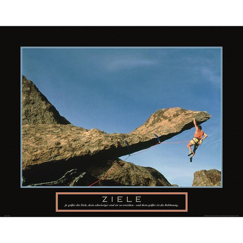 Ziele - Cliffhanger Black Modern Wood Framed Art Print with Double Matting by Frontline