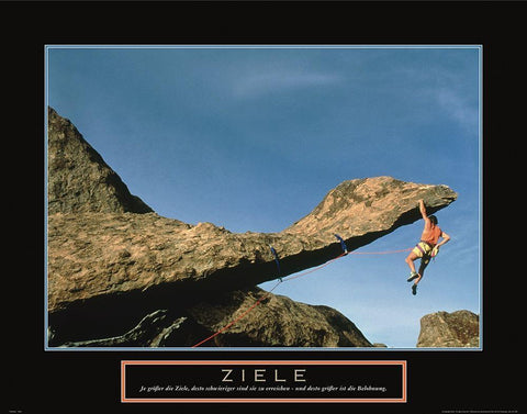 Ziele - Cliffhanger White Modern Wood Framed Art Print with Double Matting by Frontline