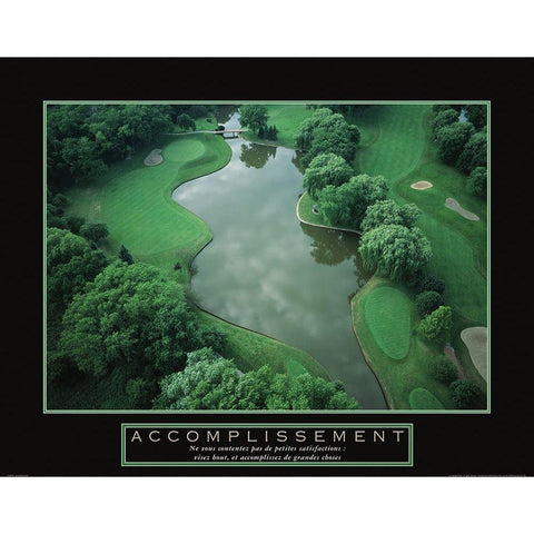 Accomplissement - Golf Black Modern Wood Framed Art Print with Double Matting by Frontline