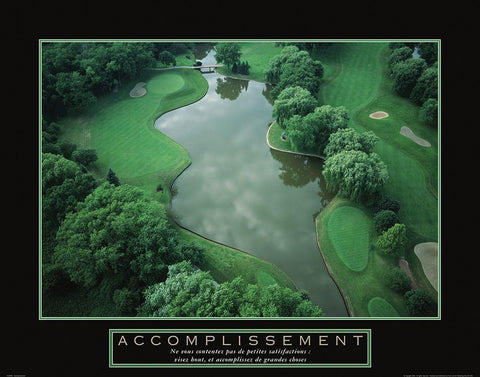 Accomplissement - Golf White Modern Wood Framed Art Print with Double Matting by Frontline