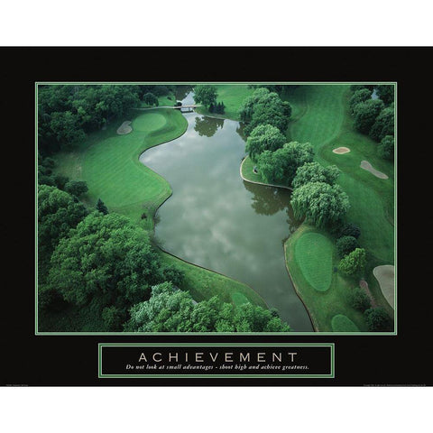 Achievement - golf White Modern Wood Framed Art Print by Frontline