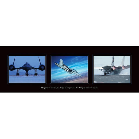 Airpower Black Modern Wood Framed Art Print with Double Matting by Frontline