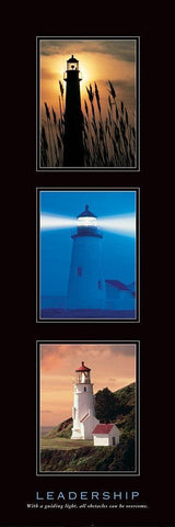 Lighthouse Tryp White Modern Wood Framed Art Print with Double Matting by Frontline