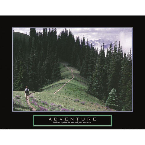 Adventure - Hiking Gold Ornate Wood Framed Art Print with Double Matting by Frontline