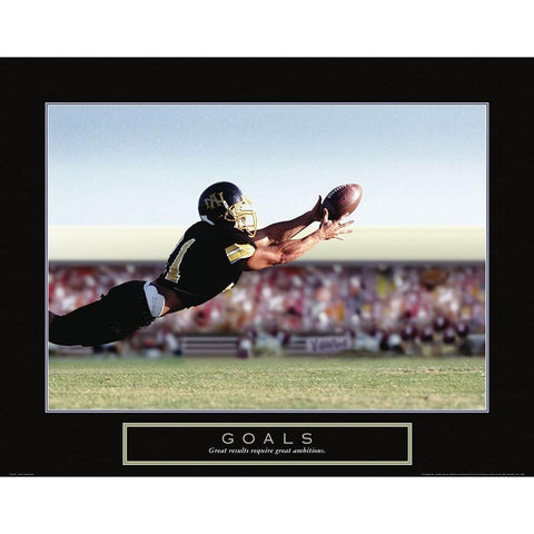 Goals - Football Black Modern Wood Framed Art Print with Double Matting by Frontline