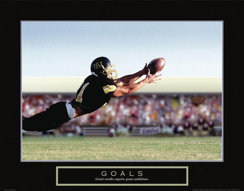 Goals - Football White Modern Wood Framed Art Print with Double Matting by Frontline