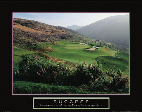 Success - Golf White Modern Wood Framed Art Print with Double Matting by Frontline