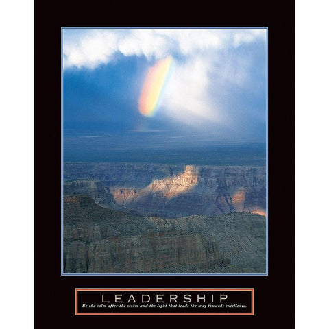 Leadership - Rainbow Gold Ornate Wood Framed Art Print with Double Matting by Frontline