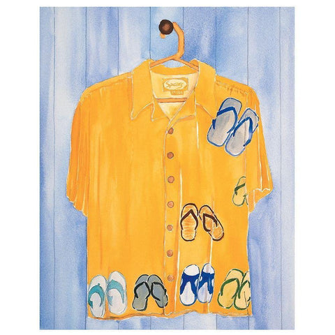 Flip Flop Shirt White Modern Wood Framed Art Print by Frontline