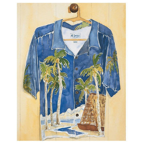 Palm Trees Shirt White Modern Wood Framed Art Print by Frontline