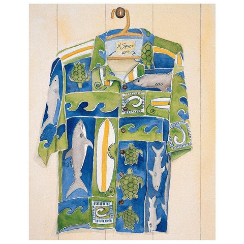 Shark Turtle Shirt White Modern Wood Framed Art Print by Frontline