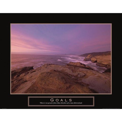 Goals - Beach Black Modern Wood Framed Art Print with Double Matting by Frontline