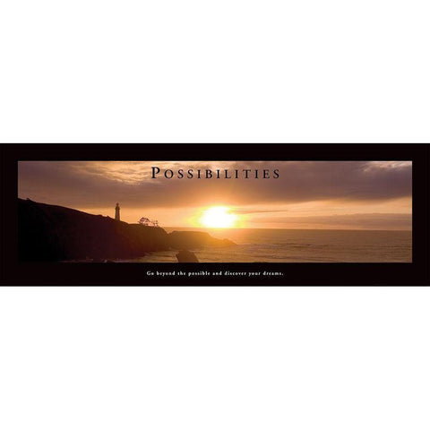 Possibilities - Lighthouse Black Modern Wood Framed Art Print with Double Matting by Frontline