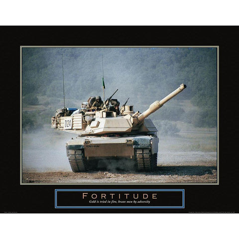 Fortitude - Tank Black Modern Wood Framed Art Print with Double Matting by Frontline