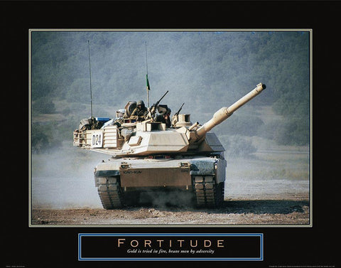 Fortitude - Tank Black Ornate Wood Framed Art Print with Double Matting by Frontline