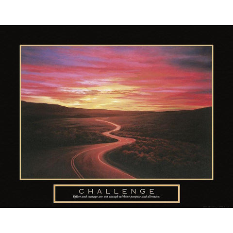 Challenge - Winding Road White Modern Wood Framed Art Print by Frontline