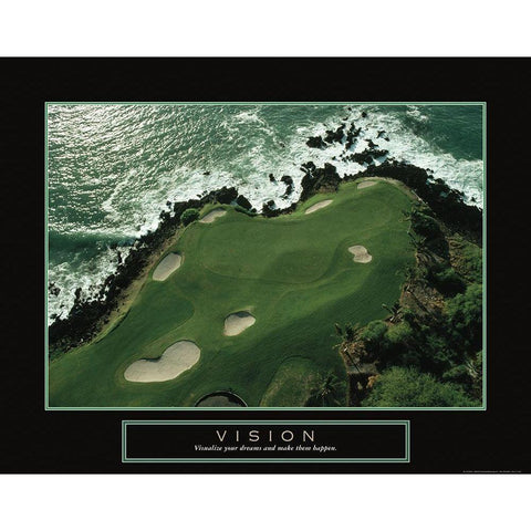 Vision - Golf on the Coast Gold Ornate Wood Framed Art Print with Double Matting by Frontline