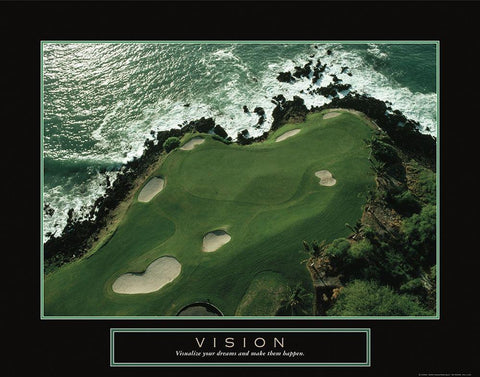 Vision - Golf on the Coast White Modern Wood Framed Art Print with Double Matting by Frontline