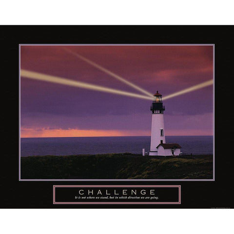 Challenge - Lighthouse Gold Ornate Wood Framed Art Print with Double Matting by Frontline