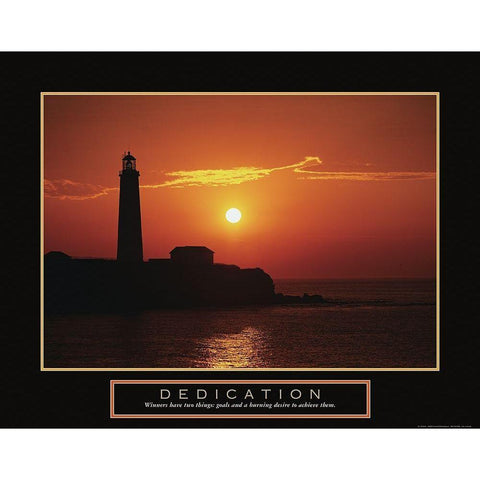 Dedication - Lighthouse Black Modern Wood Framed Art Print with Double Matting by Frontline