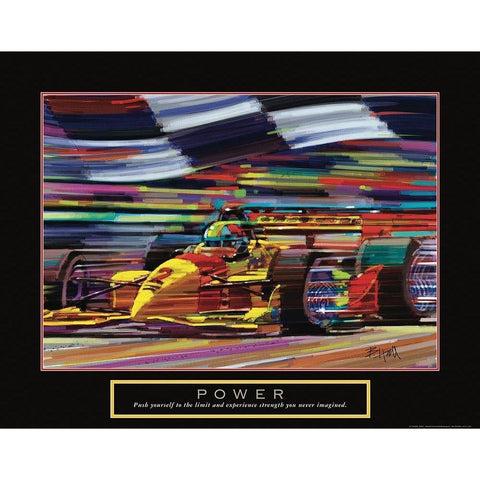 Power - Race Car White Modern Wood Framed Art Print by Frontline