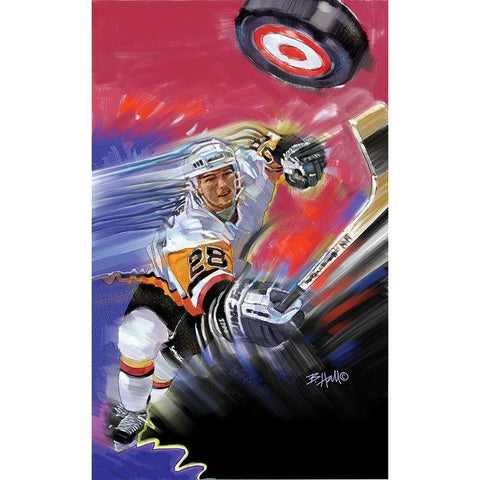 Hockey - Breakaway Black Modern Wood Framed Art Print by Unknown
