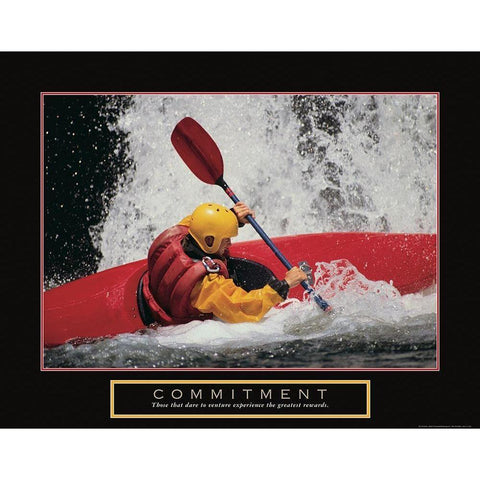 Commitment - Kayaker White Modern Wood Framed Art Print by Frontline