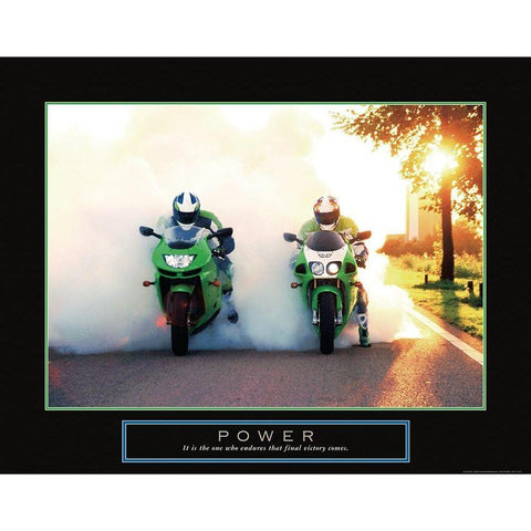 Power - Motorcycles White Modern Wood Framed Art Print by Frontline