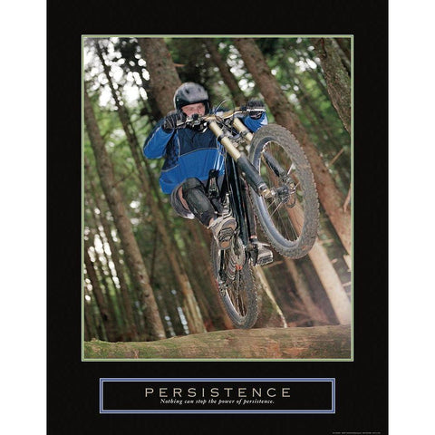 Persistence - Dirt Bike Gold Ornate Wood Framed Art Print with Double Matting by Frontline