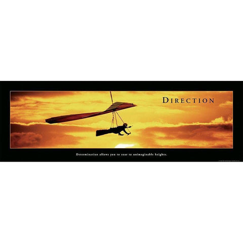 Direction - Hang Glider White Modern Wood Framed Art Print by Frontline