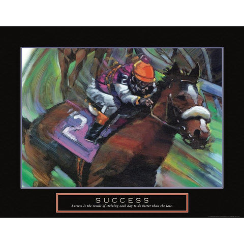 Success - Jockey White Modern Wood Framed Art Print by Frontline