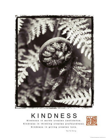 Kindness - Fiddlehead Black Ornate Wood Framed Art Print with Double Matting by Frontline