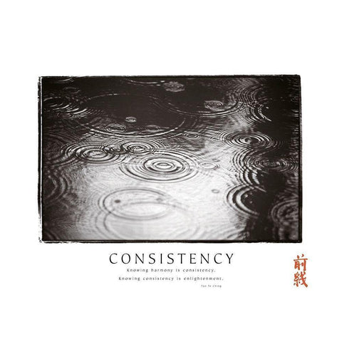 Consistency - Raindrops White Modern Wood Framed Art Print by Frontline