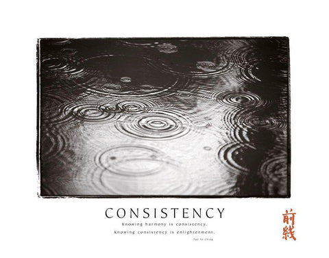 Consistency - Raindrops Black Ornate Wood Framed Art Print with Double Matting by Frontline