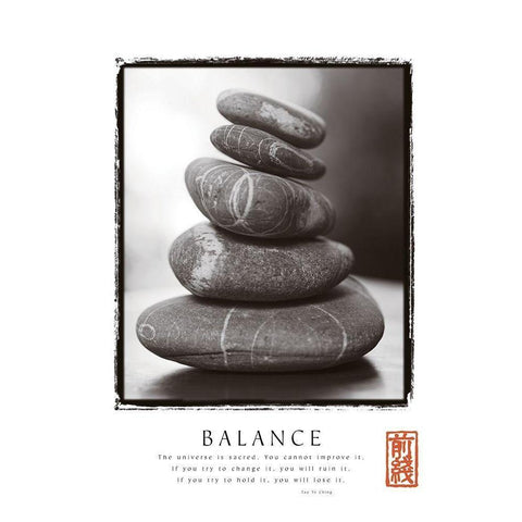 Balance - Rocks Gold Ornate Wood Framed Art Print with Double Matting by Frontline