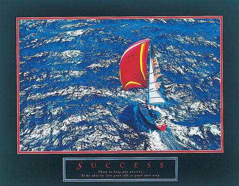 Saolboat - Success White Modern Wood Framed Art Print with Double Matting by Unknown