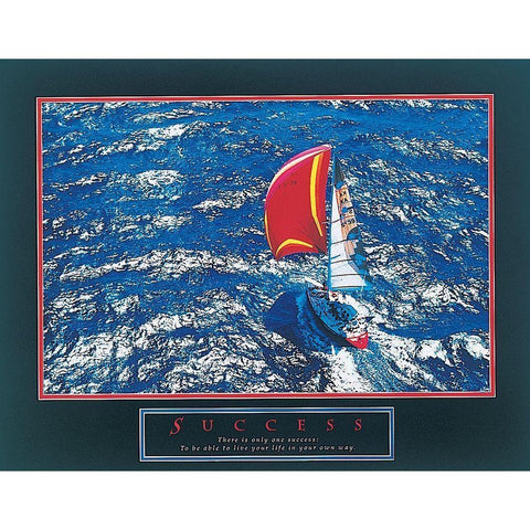 Saolboat - Success Gold Ornate Wood Framed Art Print with Double Matting by Unknown