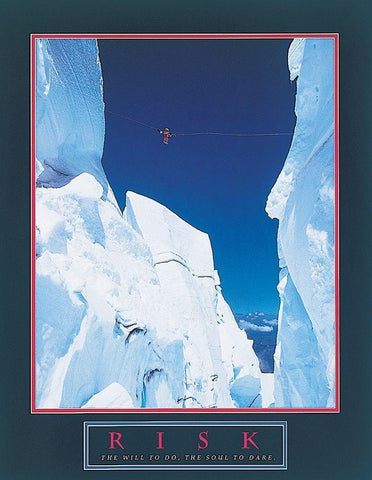 Climber - Risk Black Ornate Wood Framed Art Print with Double Matting by Unknown