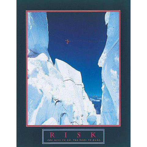 Climber - Risk Gold Ornate Wood Framed Art Print with Double Matting by Unknown