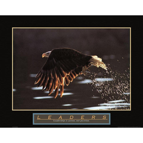 Leaders - Eagle White Modern Wood Framed Art Print by Frontline